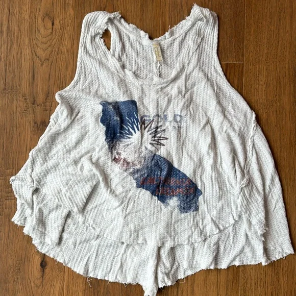FREE PEOPLE CALIFORNIA WAFFLE TANK XS - Picture 3 of 4
